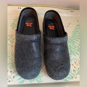 Dansko Black Patterned Clogs